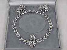 Appraisal: A diamante necklace and earrings set signed L I P