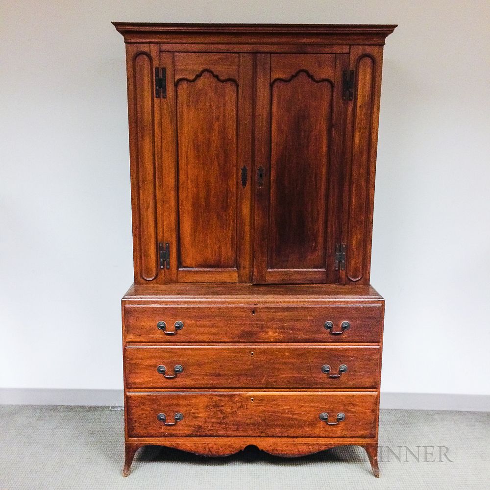 Appraisal: Federal Cherry Bookcase Federal Cherry Bookcase early th century ht