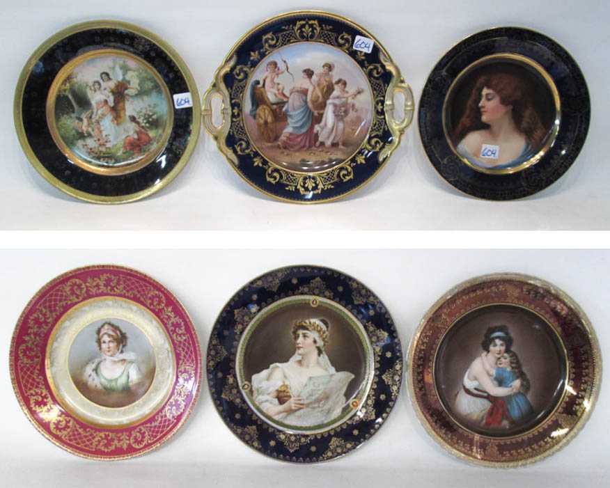 Appraisal: SIX AUSTRIAN PORCELAIN PORTRAIT PLATES each plate a different portrait