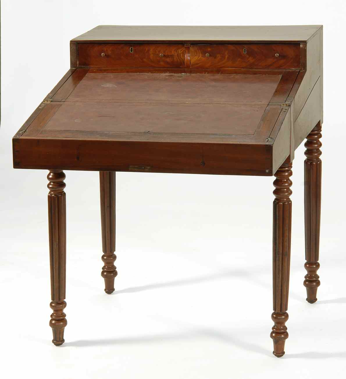 Appraisal: ANTIQUE SHERATON CAPTAIN'S DESK Coastal Massachusetts Early th CenturyIn mahogany