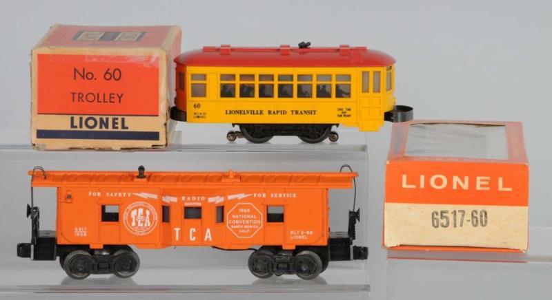 Appraisal: Lot of Lionel Rapid Transit Trolley Caboose Description Post-war Includes