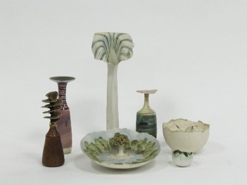 Appraisal: Mary Rogers ARR A cauliflower tree bowl and an arum