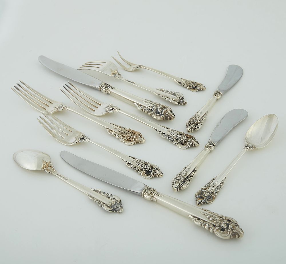 Appraisal: Set Wallace Grand Baroque Sterling Silver Flatwar Set of Wallace