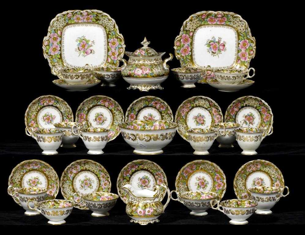 Appraisal: A COALPORT GILT GROUND TEA AND COFFEE SERVICE of Adelaide