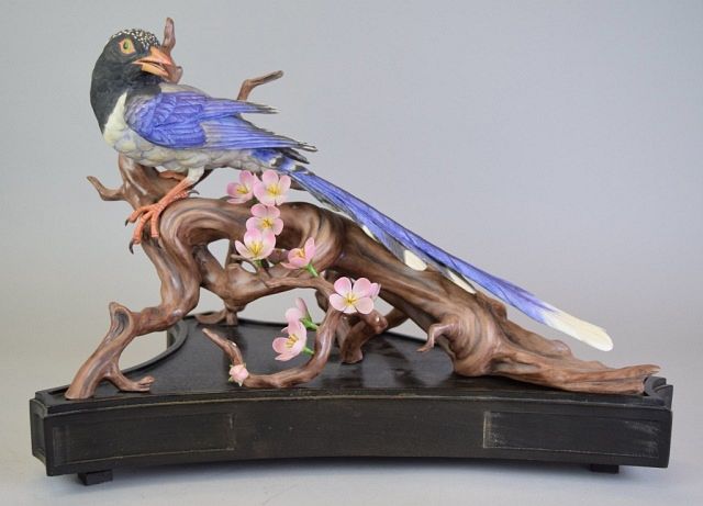 Appraisal: Boehm Red Billed Blue Magpie Boehm bisque porcelain Red Billed