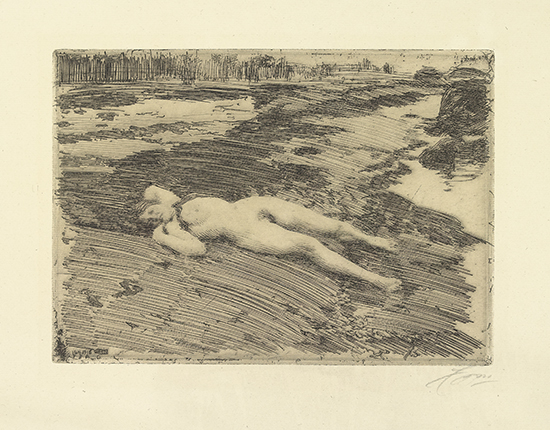 Appraisal: ANDERS ZORN On the Sands Etching x mm x inches