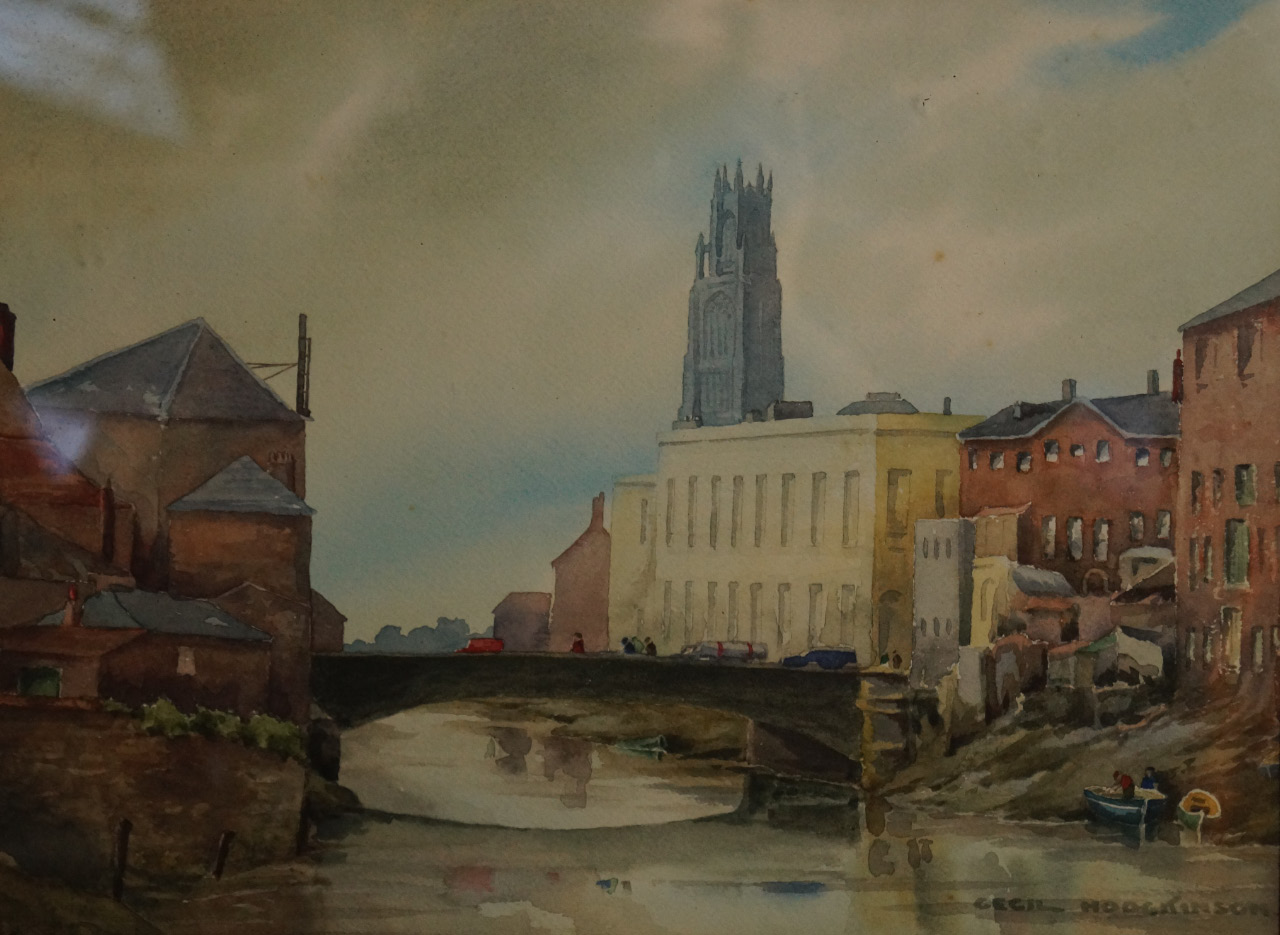 Appraisal: Cecil Hodgkinson - Boston View of St Botolphs and the