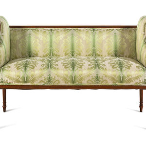 Appraisal: A Louis XVI Style Walnut Settee th Century Height x