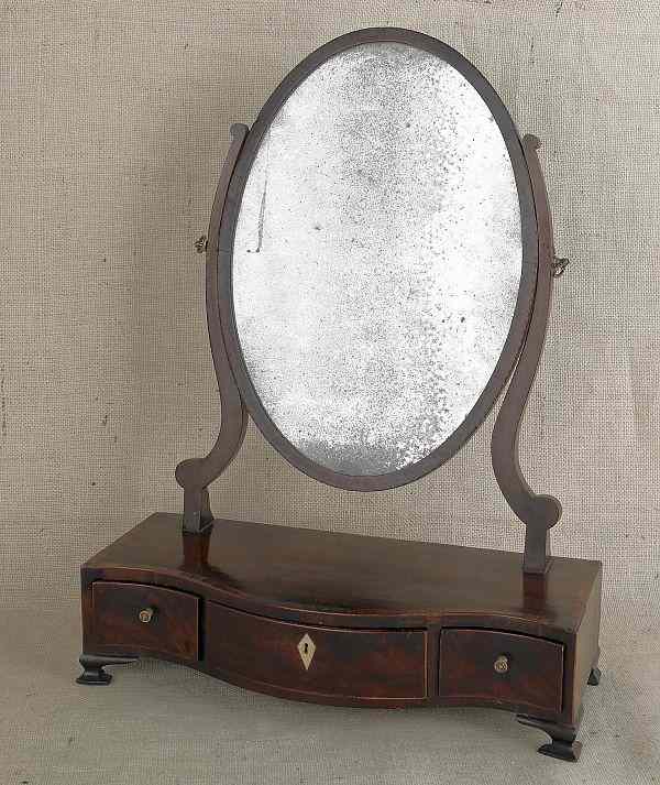 Appraisal: George III mahogany shaving mirror late th c h w