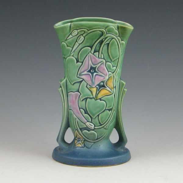 Appraisal: Roseville Morning Glory - '' vase in green Unmarked Mint