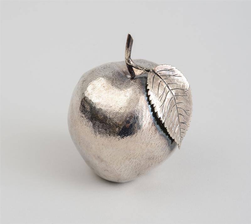 Appraisal: ENGLISH SILVER APPLE-FORM PAPER WEIGHT BS for Bulgari London with