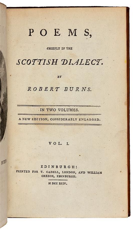 Appraisal: BURNS Robert - Poems Chiefly in the Scottish Dialect Edinburgh