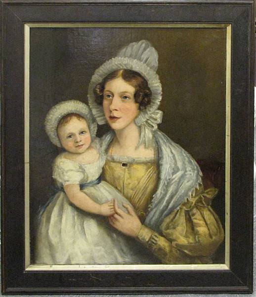 Appraisal: American School first half th century Portrait of a mother