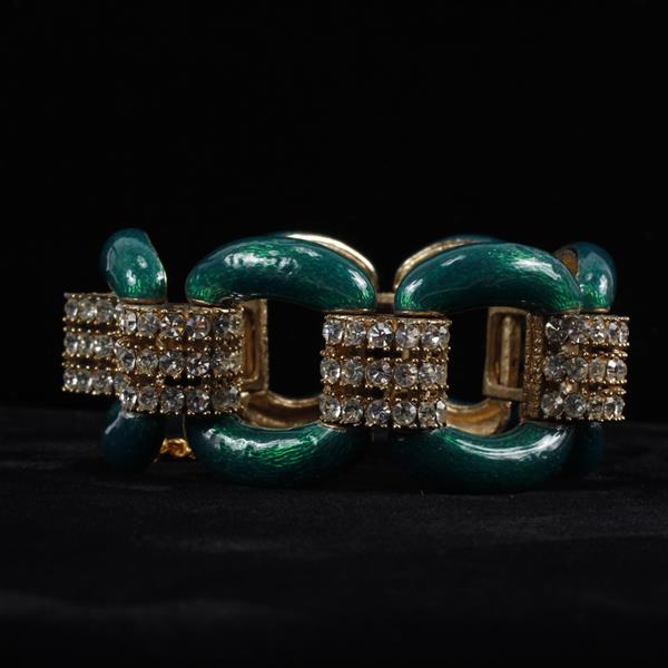 Appraisal: Ciner enamel and pave rhinestone bracelet No missing stones Signs