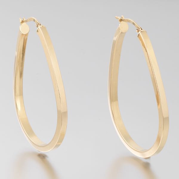 Appraisal: PAIR OF GOLD HOOPS - L x - W Squared