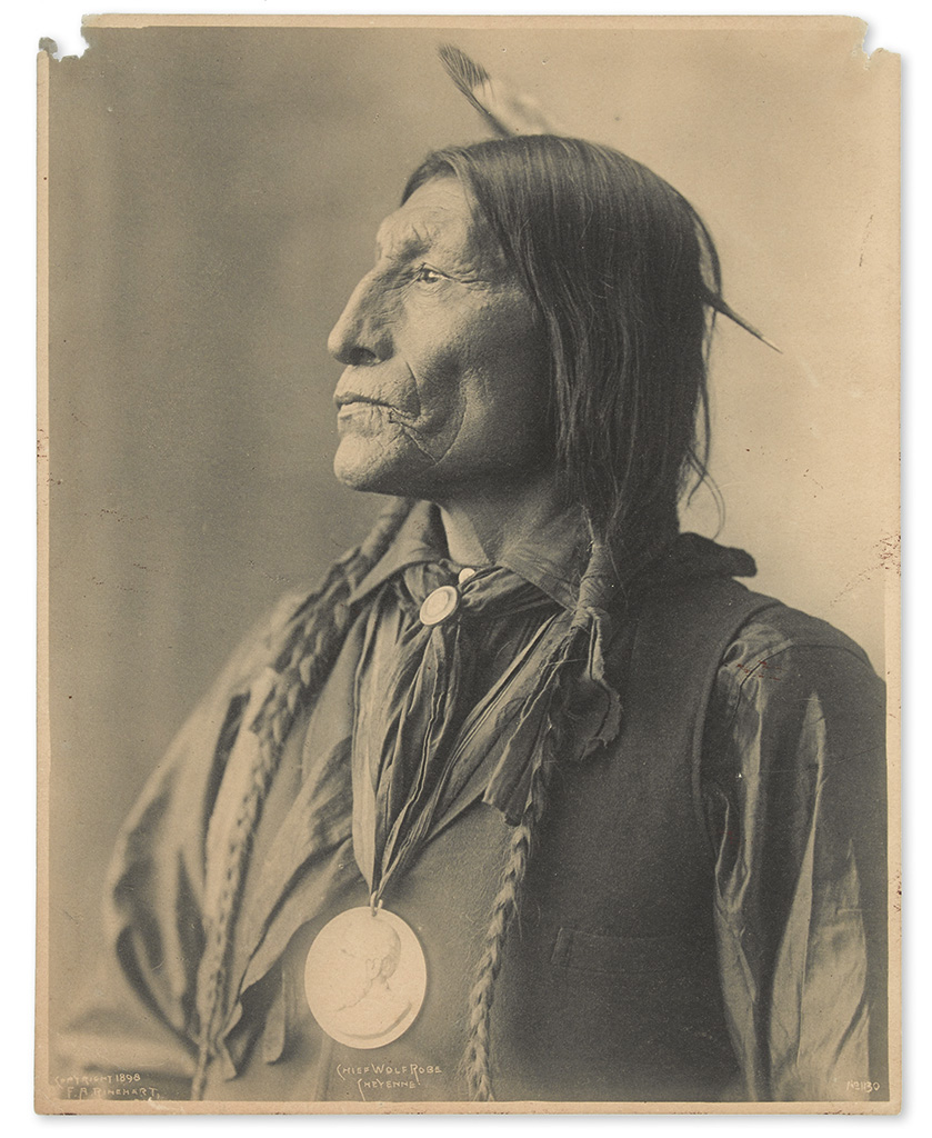 Appraisal: AMERICAN INDIANS--PHOTOGRAPHS Rinehart Frank A Chief Wolf Robe Cheyenne Platinum