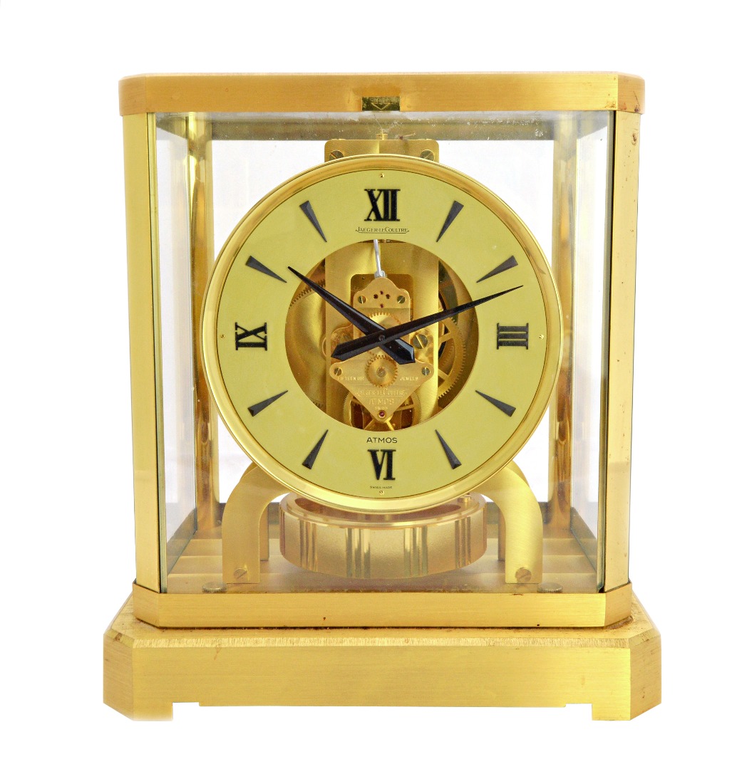 Appraisal: A Jaeger Le Coultre brass cased Atmos clock late th