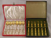 Appraisal: A set of six silver gilt Danish coffee spoons Copenhagen