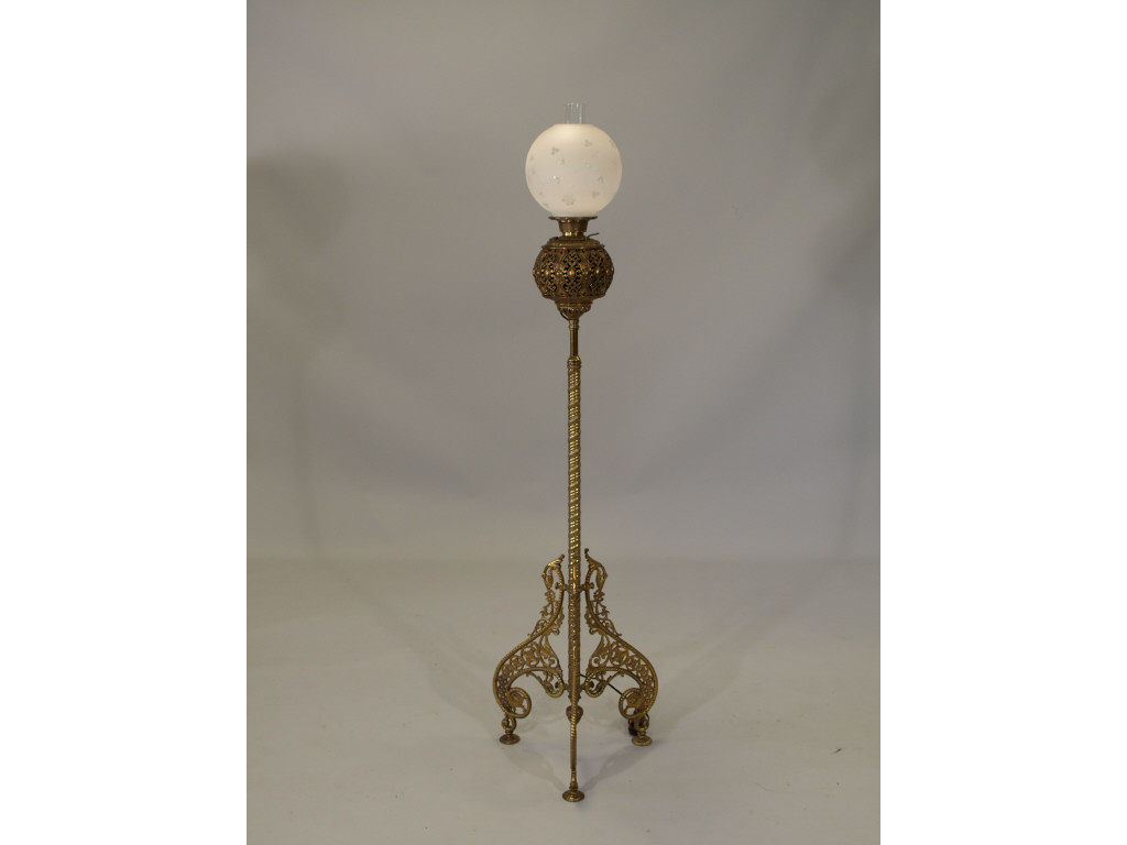 Appraisal: Late Victorian Floor Lamp cast brass on spiral turned standard