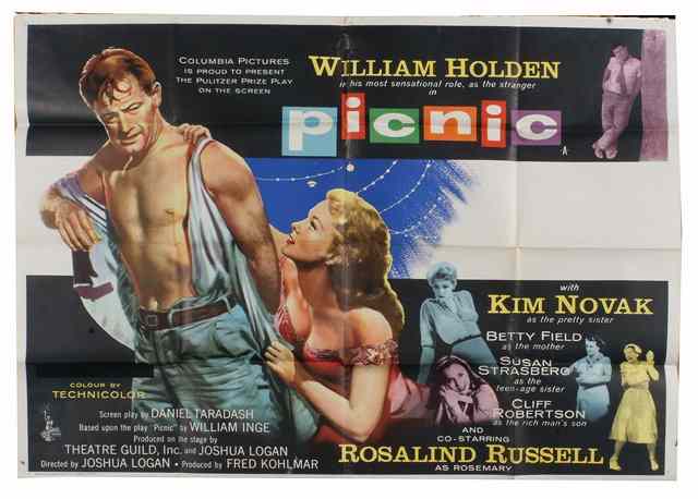 Appraisal: PICNIC Columbia drama starring William Holden British quad x THE