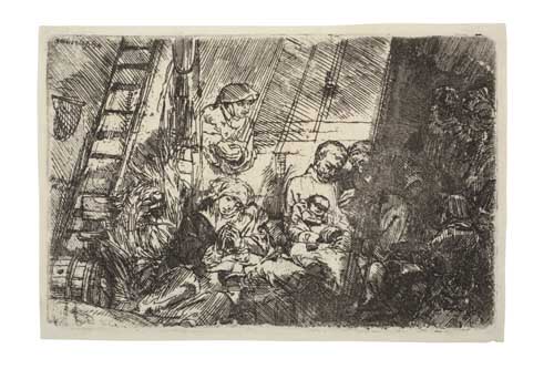 Appraisal: REMBRANDT VAN RIJN The Circumcision in the Stable Etching x