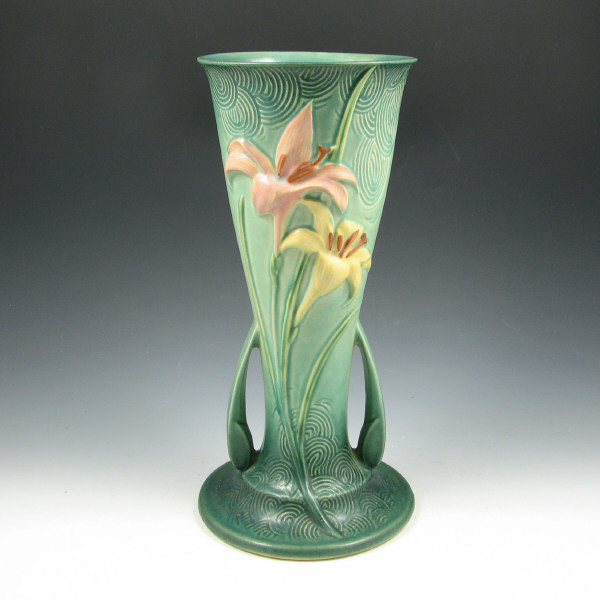 Appraisal: Roseville Zephyr Lily vase in green Marked Roseville USA -