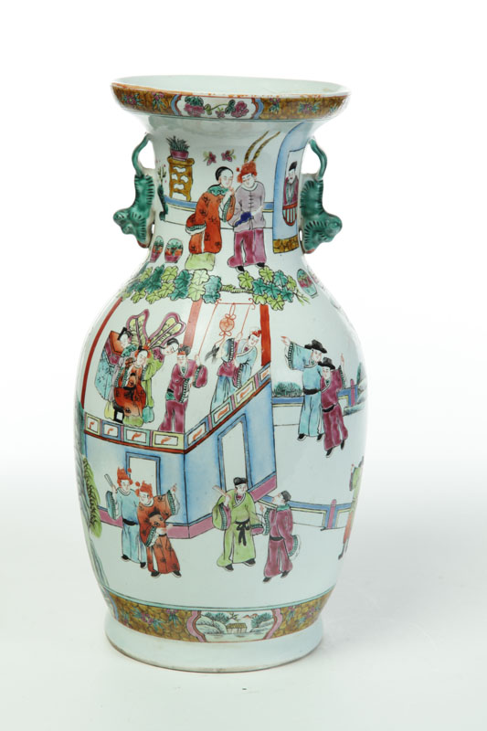 Appraisal: VASE China nd quarter- th century porcelain Court scene ''h