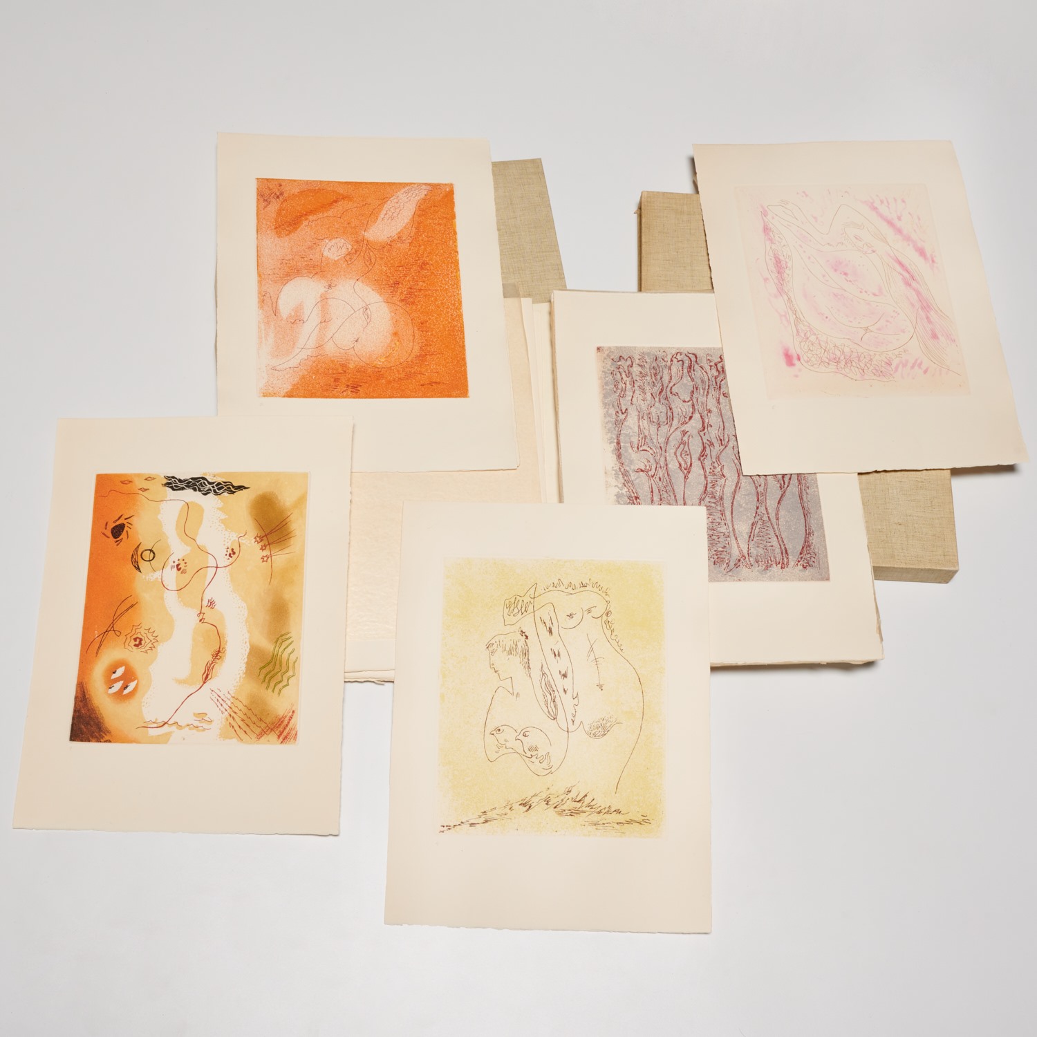 Appraisal: ANDRE MASSON FEMINAIRE AQUATINTS SIGNED Editions de la Galerie Louise