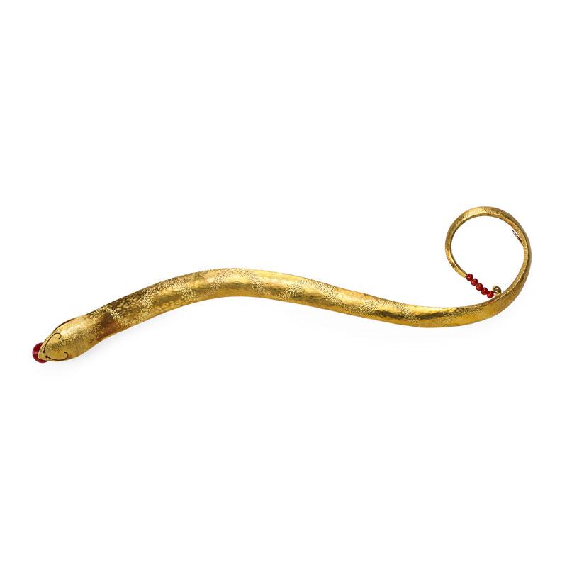 Appraisal: HENRY SHAWAH Serpent brooch Condition Report Excellent condition finely hammered