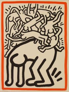 Appraisal: HARING Keith Fight Aids Lithograph Published by the United Nations