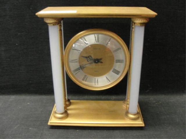 Appraisal: GUBELIN Gilt Metal Empire Style Mantle Clock GUBELIN and SWISS