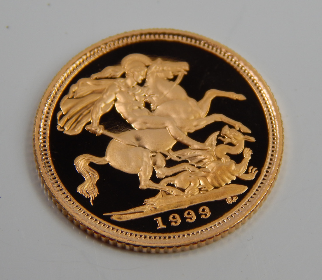 Appraisal: A gold proof half sovereign in case