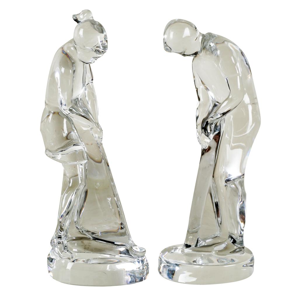 Appraisal: PAIR OF BACCARAT CRYSTAL GOLFER FIGURESeach marked to underside and