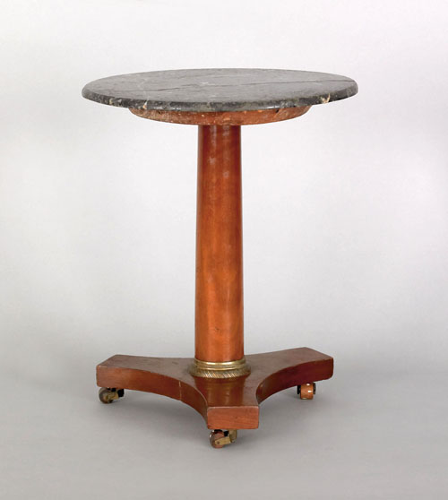 Appraisal: Miniature French Empire marble top center table mid th c