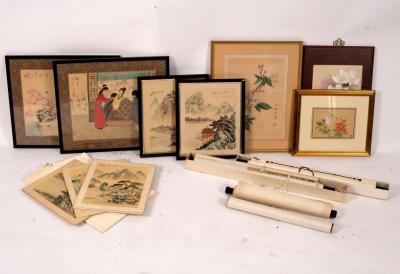 Appraisal: A quantity of Chinese paintings including scroll paintings