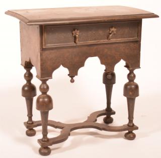 Appraisal: William and Mary Style Miniature Lowboy Antique William and Mary