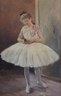 Appraisal: HENDEL Large Oil on Canvas Ballerina From a Hastings on