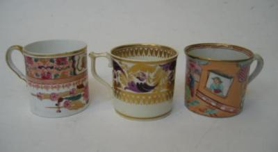 Appraisal: A DERBY PORCELAIN COFFEE CAN c gilded and puce painted