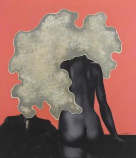 Appraisal: LEKARSKI Andrey Oil on Canvas Nude with Headless Man SIgned