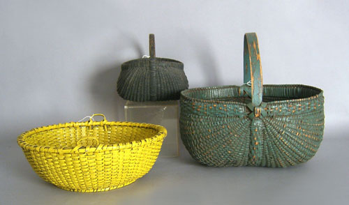 Appraisal: Three painted baskets