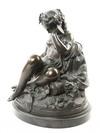 Appraisal: BRONZE SCULPTURE - French Bronze of Seated Bacchante unsigned ca