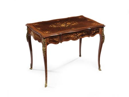 Appraisal: A French late th century rosewood kingwood and marquetry centre