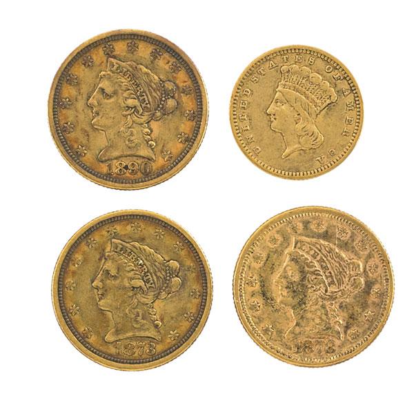 Appraisal: U S GOLD COINS Four d d d and a