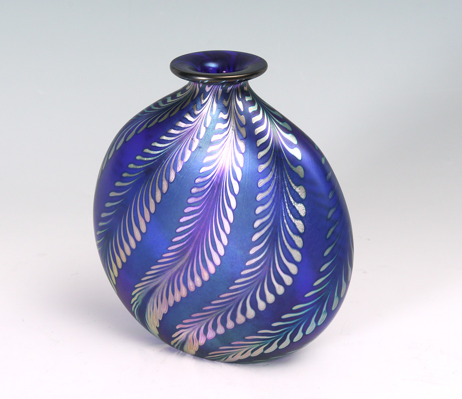 Appraisal: CORREIA ART GLASS Flask Vase '' x ''