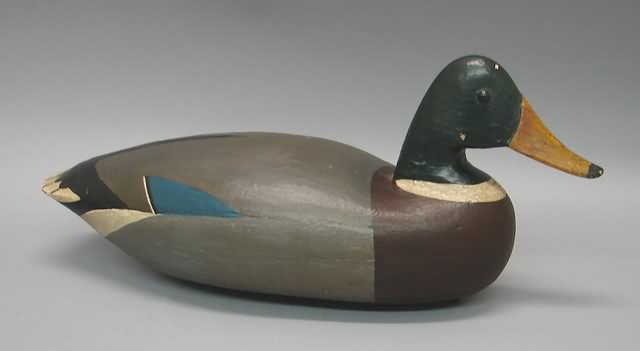 Appraisal: Hollow mallard drake decoy repainted in good condition stamped C