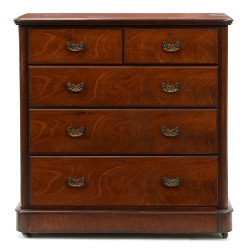 Appraisal: A Victorian mahogany chest of drawers with well figured cedar