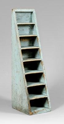 Appraisal: Blue-painted store display rack mixed woods with original pale blue