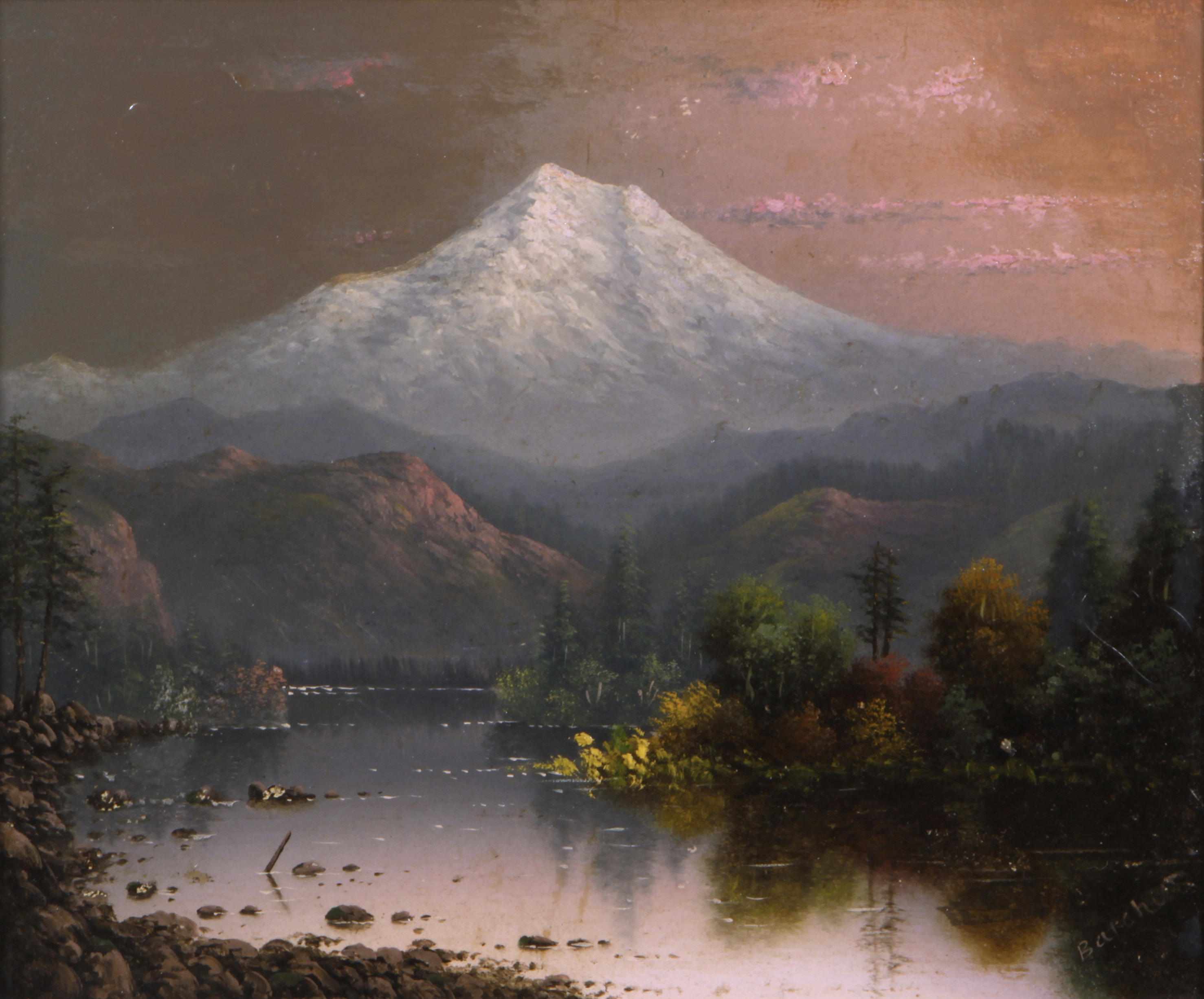 Appraisal: Eliza Rosanna Lamb Barchus American - Mt Hood on Sunset