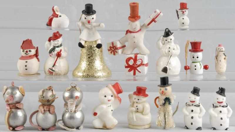 Appraisal: Lot of Small Figural Snowmen Description Includes some in plastic