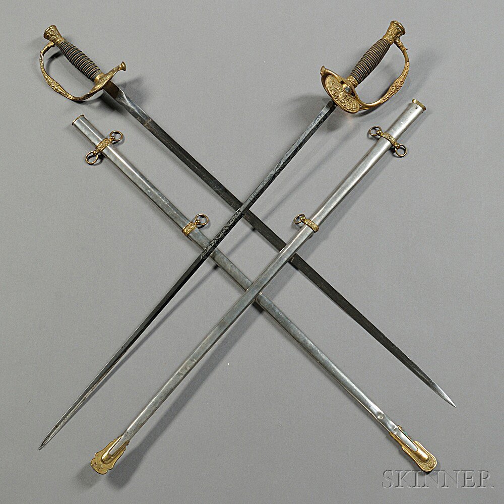 Appraisal: Two Model Staff Field Officer's Swords c late th century